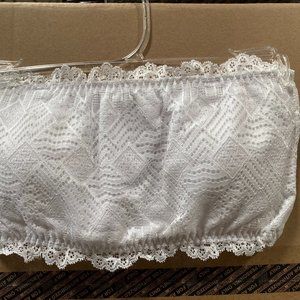 New White Chevron Lace Bandeau